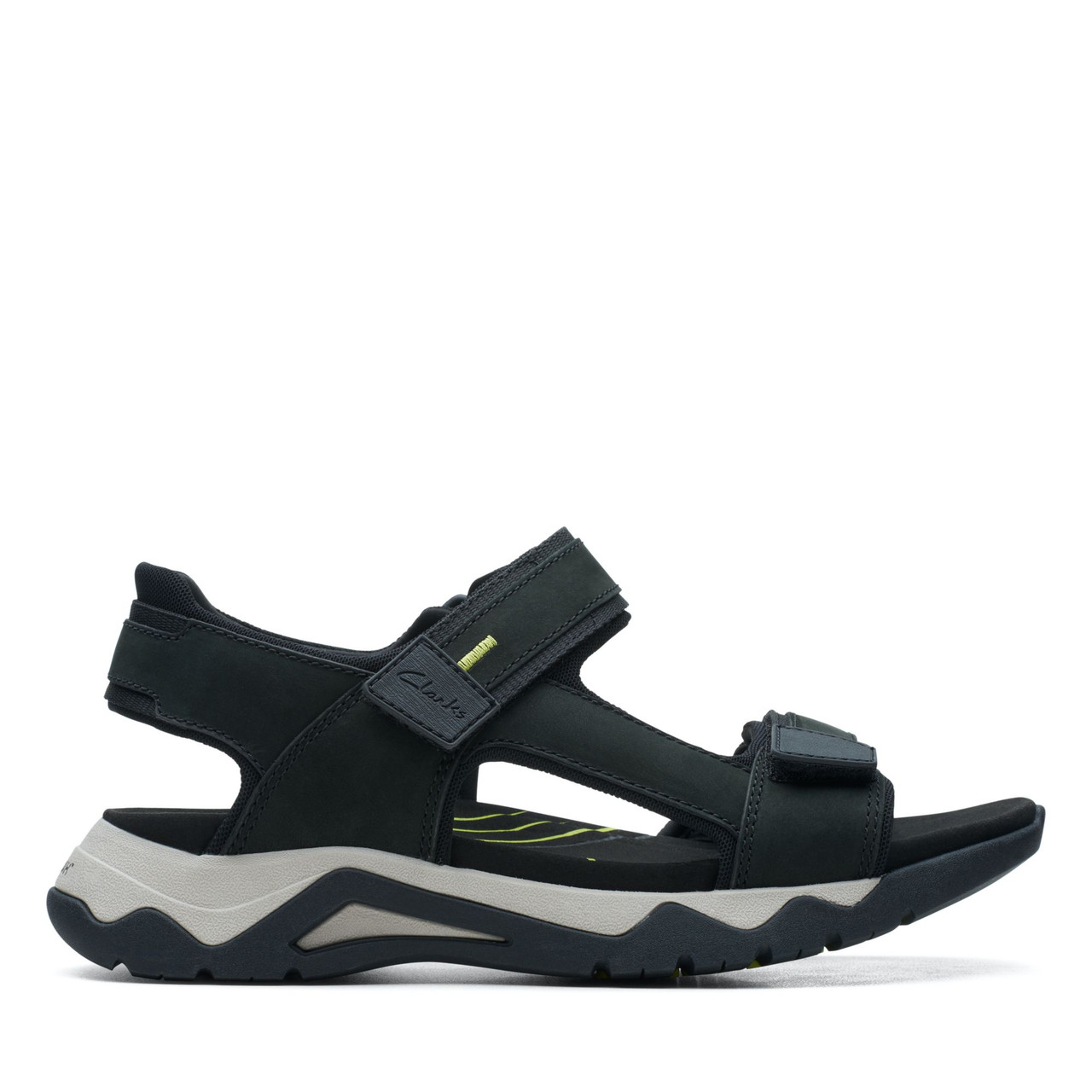 Amazon.com | Clarks Wesley Bay Flat Sandal, Black Synthetic, 7 Medium |  Chukka