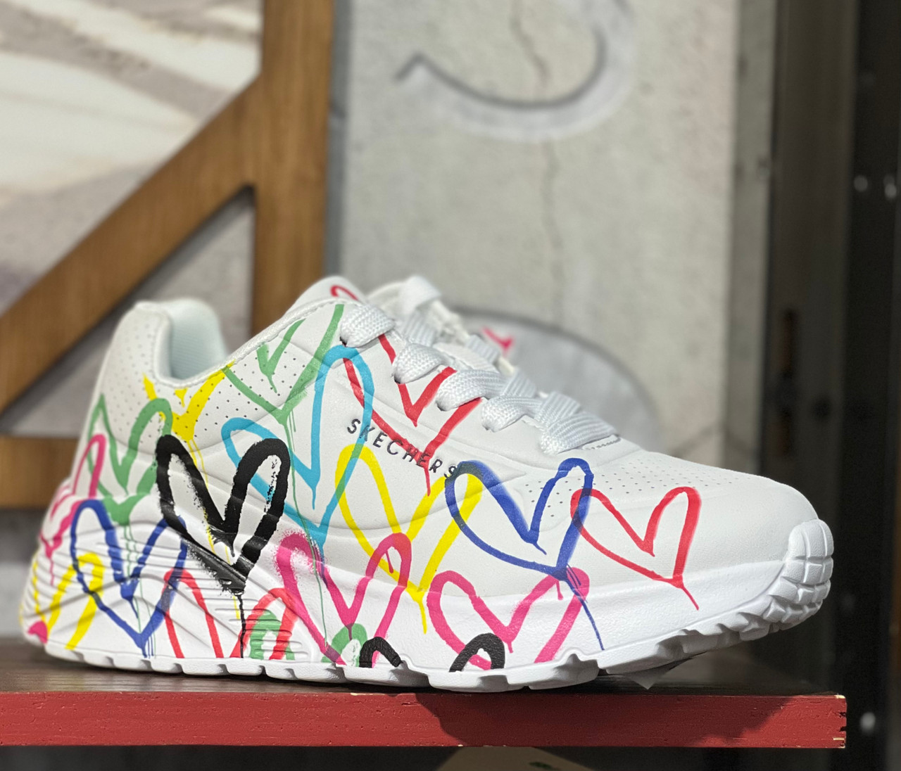 Skechers Children's Street Los Angeles Uno Lite Spread the Love in Neon  Multi