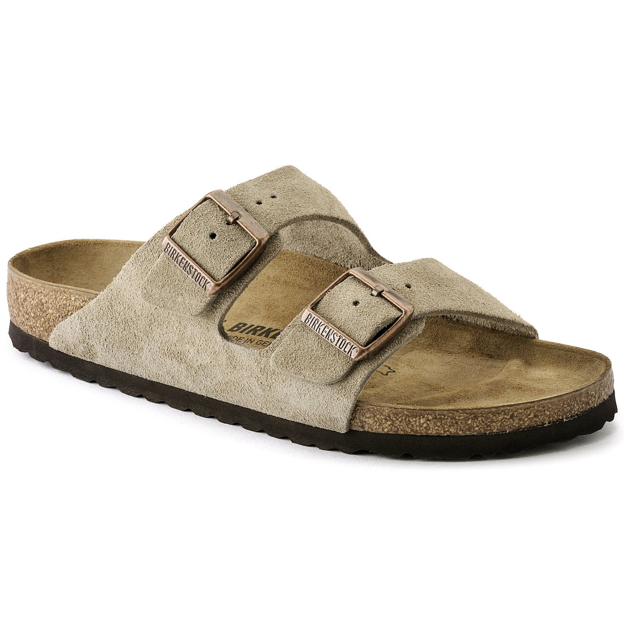 Birkenstock Arizona Hard Footbed in Taupe Suede - Daniels Shoes