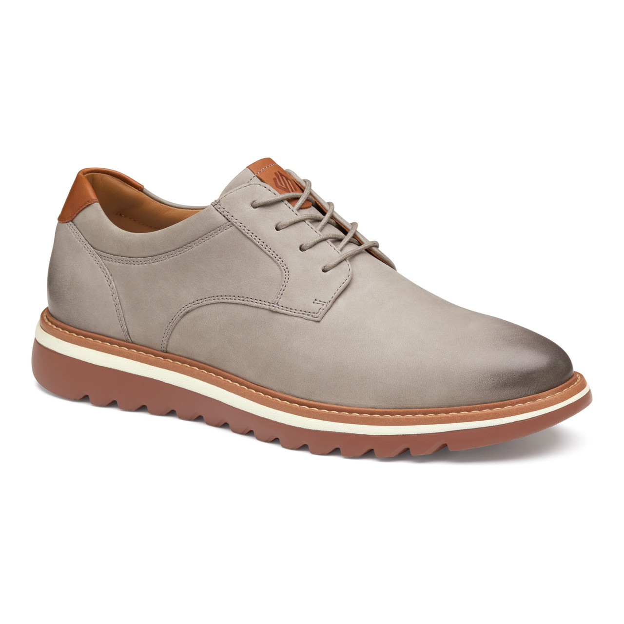 Johnston & Murphy Men's Braydon Plain Toe in Gray Oiled Nubuck