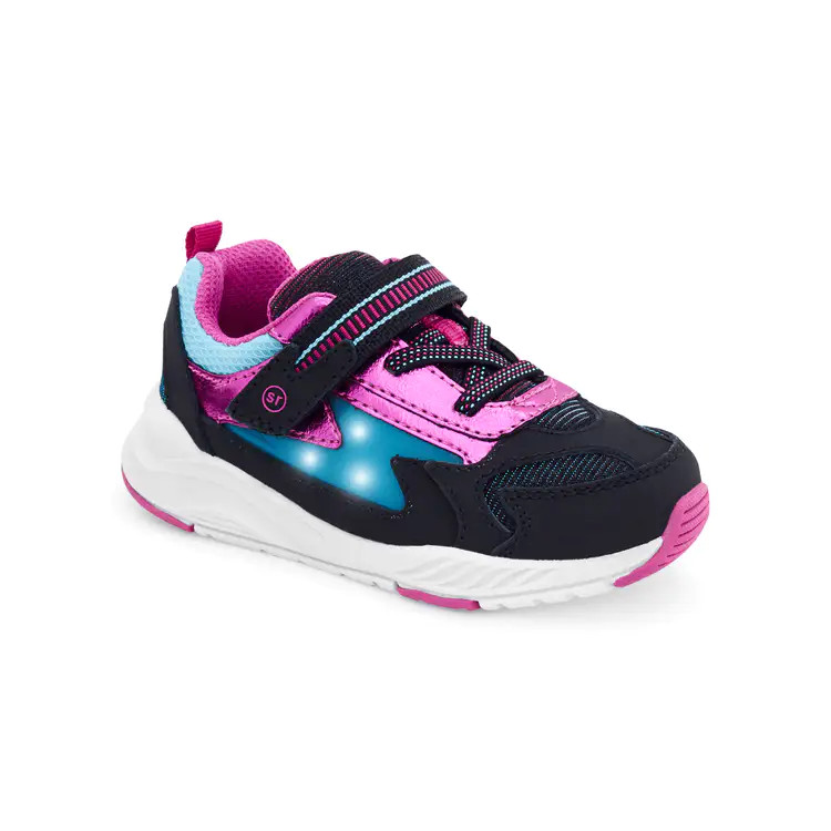 Stride Rite Children's Light-Up Zips Cosmic Sneaker in Black Multi