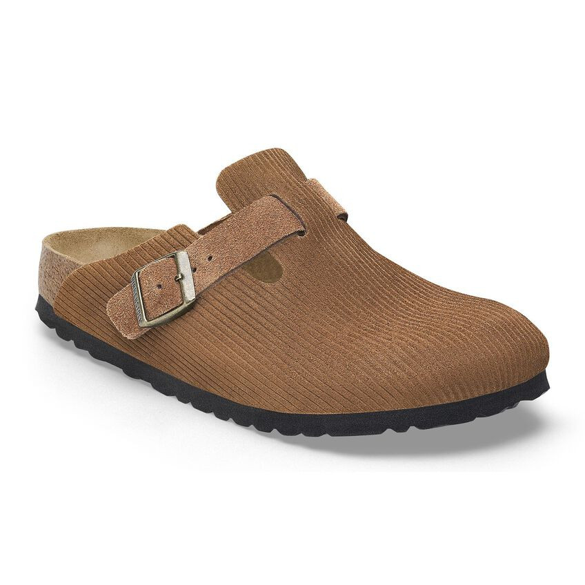 Birkenstock Boston Hard Footbed in Corduroy Dark Tea - Daniels Shoes
