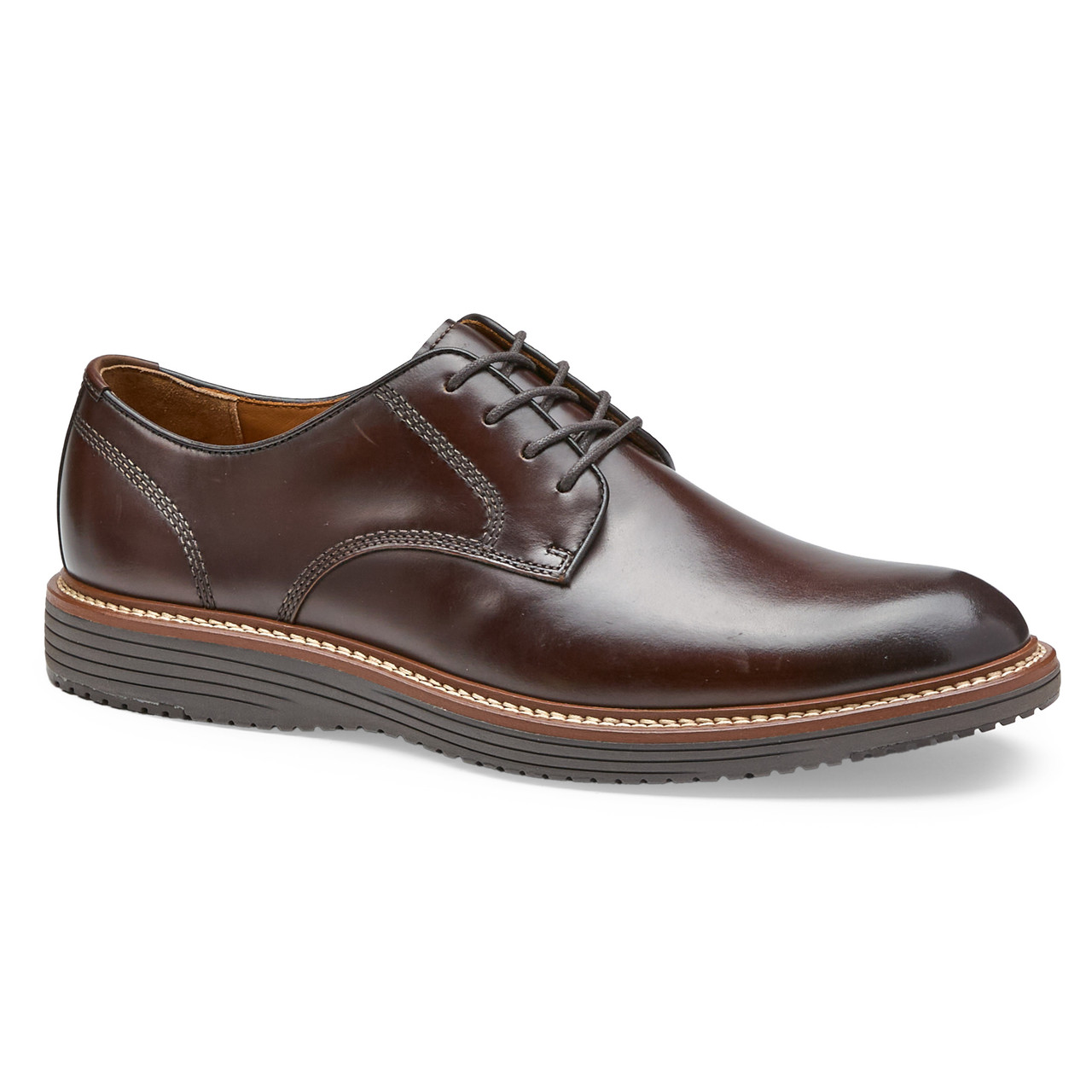 Johnston & Murphy Upton Plain Toe in Mahogany Full Grain Leather