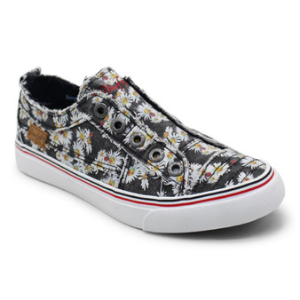 Blowfish Malibu Women's Play Sneaker in Black Lazy Daisy Print Canvas