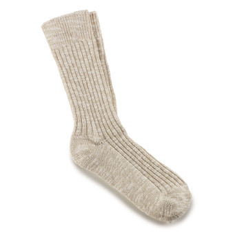 Birkenstock Women's Cotton Slub Socks in Beige/White