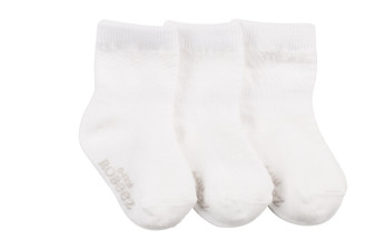 Robeez Girl's Herringbone Weaves White Socks, 3 Pack