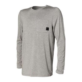 SAXX Sleepwalker Long Sleeve Pocket Tee in Dark Grey Heather