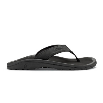 Olukai Men's Ohana Beach Sandal in Black/Black