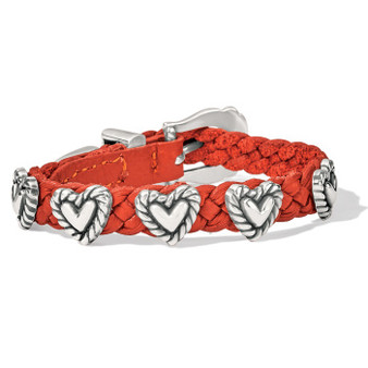 Brighton Roped Heart Braid Bandit Bracelet in Dark Henna