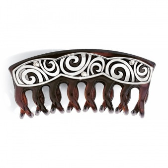 Brighton Hair Accessories London Groove Large Hair Clip in Silver-Brown