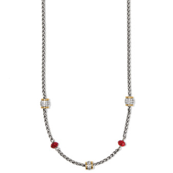 Brighton Meridian Short Necklace in Silver-Red