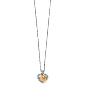 Brighton Pretty Tough Bold Heart Petite Necklace in Silver-Gold