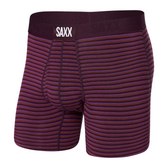 Saxx Men's Underwear Ultra Super Soft Boxer Brief / Micro Stripe- Plum