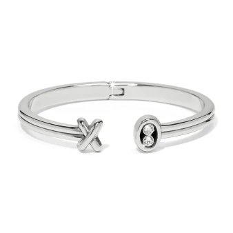 Brighton Hugs & Kisses Open Hinged Bangle in Silver