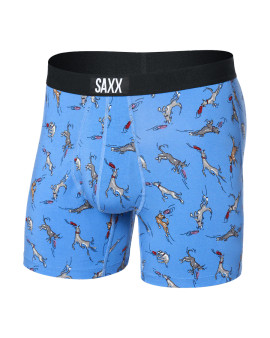 SAXX Men's Ultra Boxer Brief Fly in Disc Dogs-Sail Blue