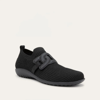 Naot Women's Picton Loafer in Black with Silver Knit