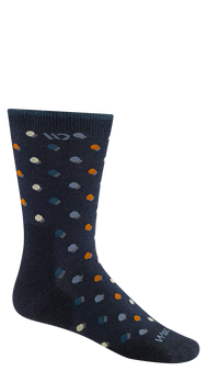 Wide Open Men's On The Dot Midweight Crew Sock in Navy