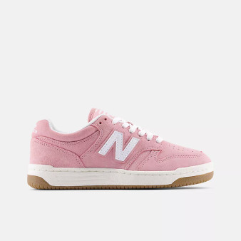New Balance Big Kids 480 in White and Pink