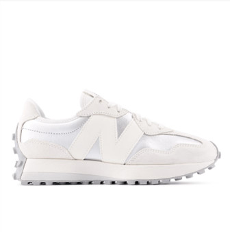 New Balance Women's 327 in Silver and White