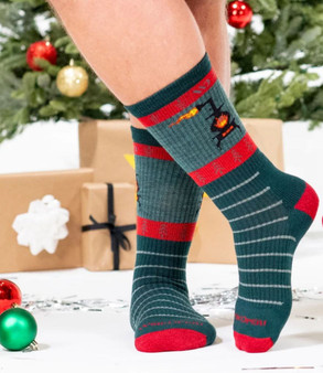 Wide Open Men's Cushioned Micro Crew Socks in Juniper
