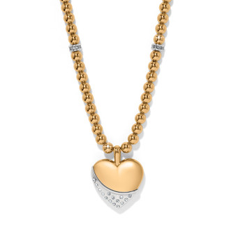 Meridian Pet Wave Heart Gold Necklace