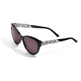 Brighton Interlok Braid Sunglasses in Silver-Black
