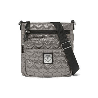 Brighton Kallista Metallic Messenger In Pewter