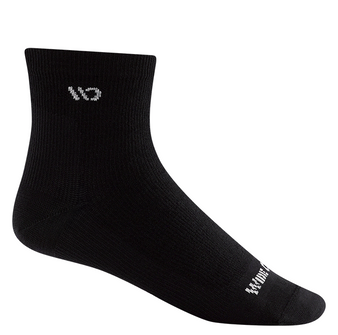 Wide Open Men's Solid Quarter Lightweight No Cushion Socks in Black