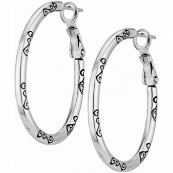 Brighton Oval Hoop Charm Earrings in Silver