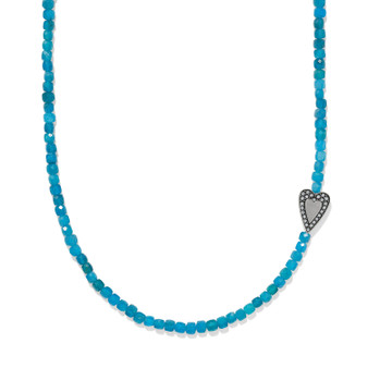 Brighton Love Message Be Bold Teal Necklace in Silver-Teal