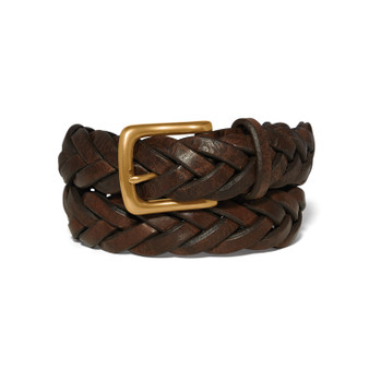 Brighton Beveled Braid Belt In Brown