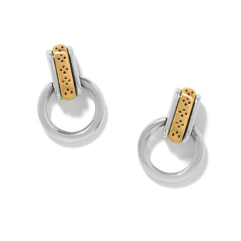 Brighton Mosaic Two Tone Mini Post Drop Earrings in Silver-Gold