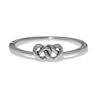 Brighton Interlok Linked Hearts Hinged Bangle in Silver