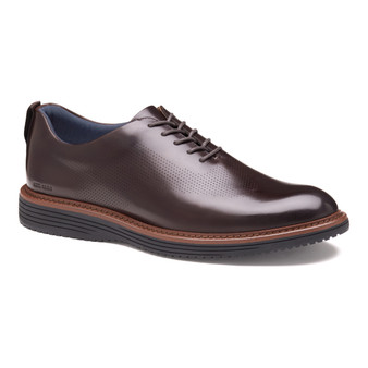Johnston & Murphy Men's Upton One-Piece Perfed Plain Toe in Mahogany