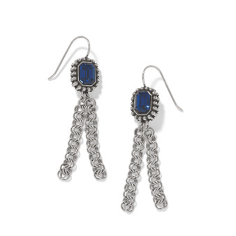 Brighton Twinkle Luxe Tassel French Wire Earrings in Silver-Blue