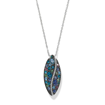 Brighton Trust Your Journey Navette Necklace in Silver-Blues