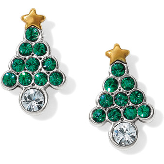 Brighton Holiday Cheer Silent Night Mini Post Earrings in Silver-Green