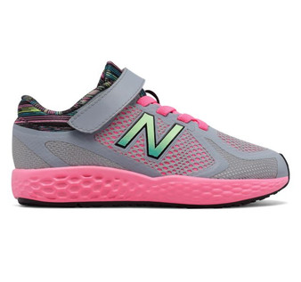 New Balance Children's Hook and Loop 720v4 in Grey/Pink