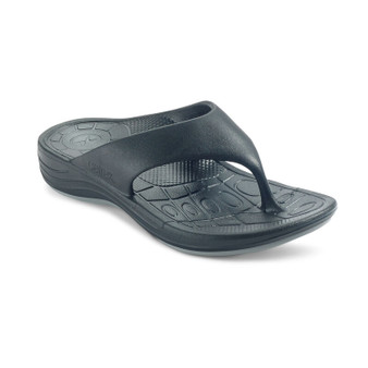 Aetrex Men's Maui Flip Flops in Black