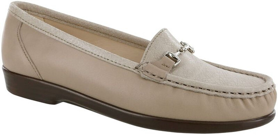 SAS Women's Metro Slip On Loafer in Taupe / Linen Web