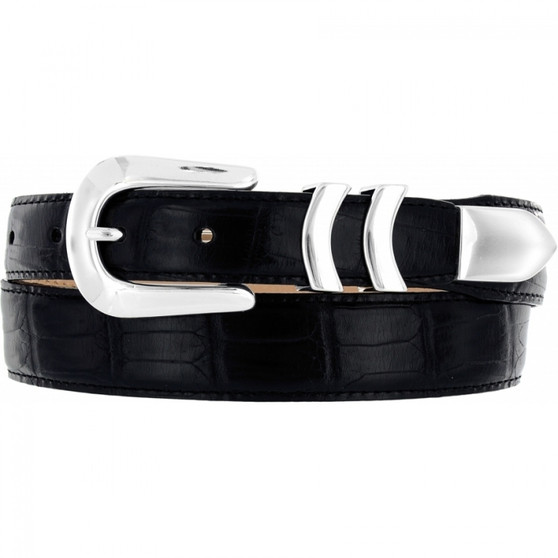 Brighton Men's Catera Taper Belt in Black Croco