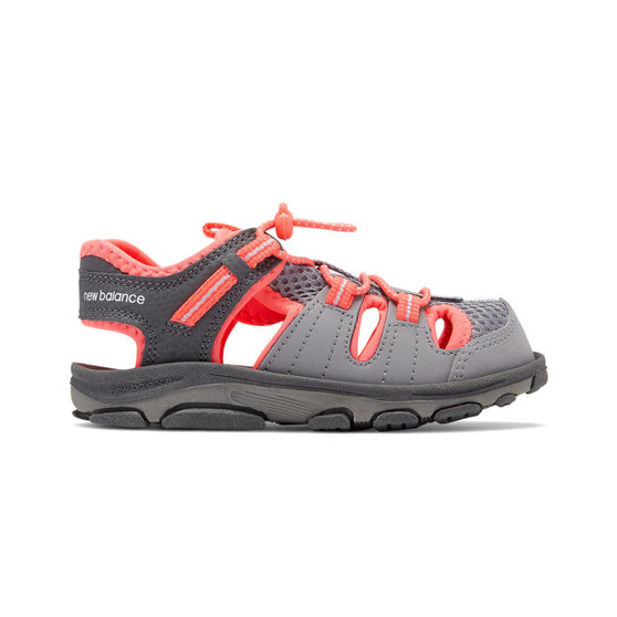 New Balance Children's Adirondack Sandal in Grey/Coral