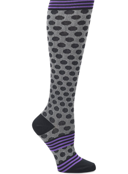 Comfortiva Compression Socks in Sporty Dot Black