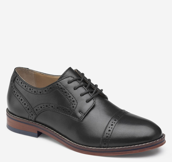 Johnston & Murphy Boy's Conard Cap Toe in Black