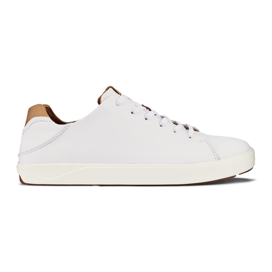 Olukai Men's Lae‘ahi Lī ‘Ili Leather Sneaker in White