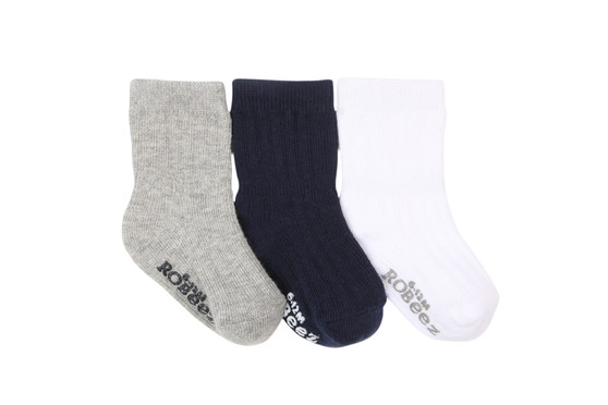 Robeez Boy's Basics Socks, 3 Pack