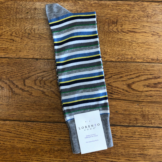 Lorenzo Uomo Men's Grey Stripe