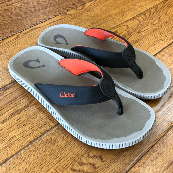 Olukai Men's Ulele Kai Beach Sandal in Island Salt/Clay