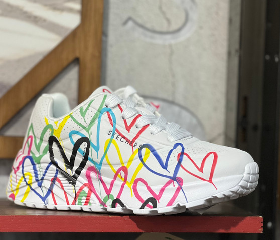 Skechers Children's Street Los Angeles Uno Lite Spread the Love in Neon Multi