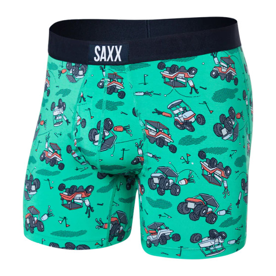 SAXX Men's Ultra Super Soft Boxer Brief Fly in Off Course Carts-Green